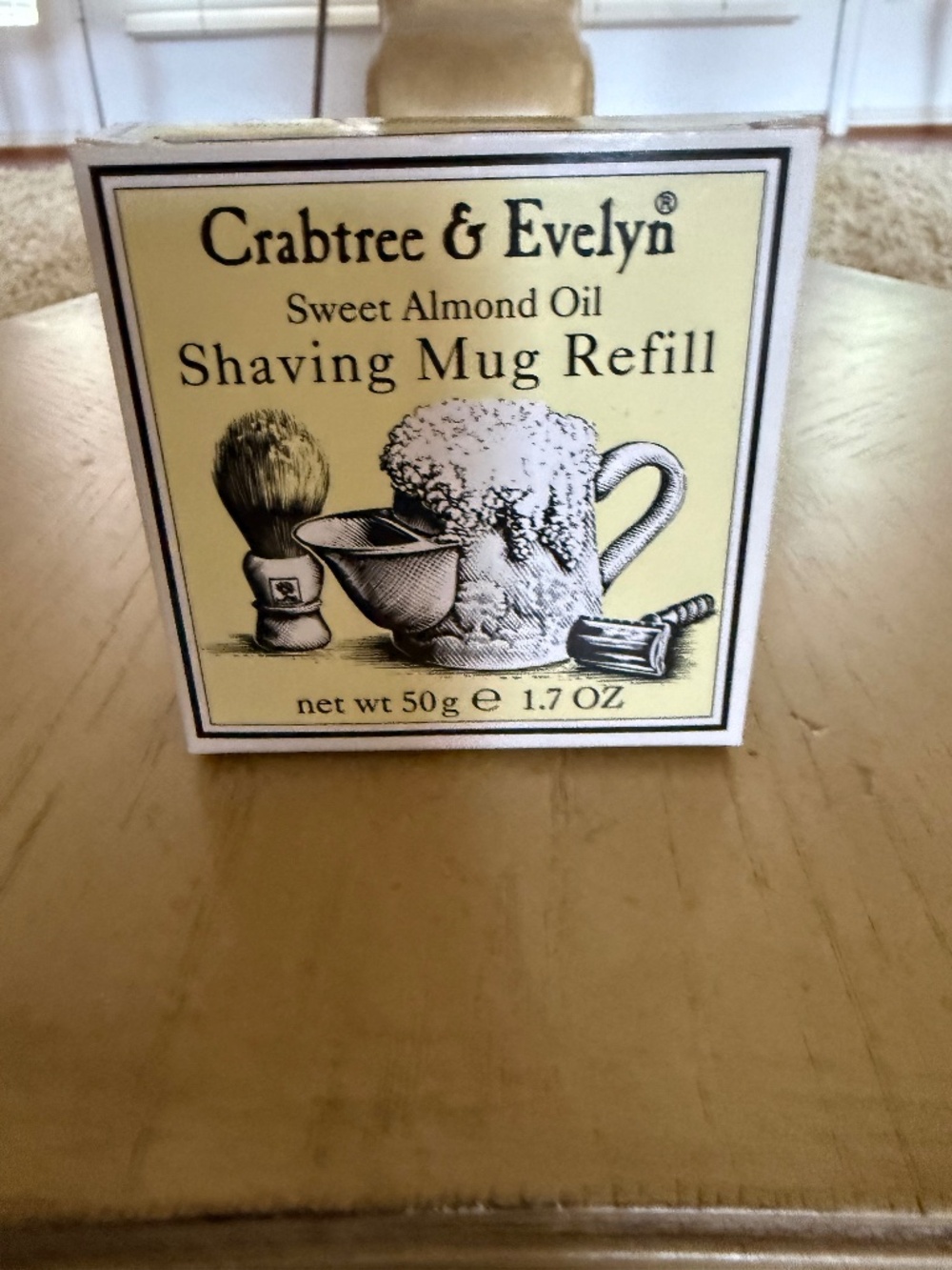 Crabtree & Evelyn Sweet Almond Oil Shaving Mug Refill Soap 1.7 oz Vintage 1986